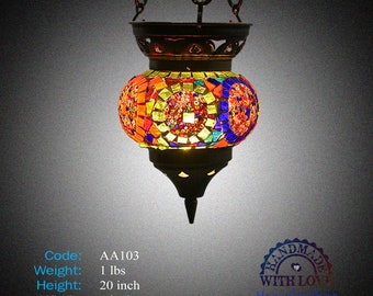 COLORFUL CIRCLESTurkish Lamp, Candle Holder,Moroccan Lamp,Hand Made Lamp,Mosaic Lamp, Pendant,Lamp,Living Room,Bedroom,Birthday Gift,(AA103)