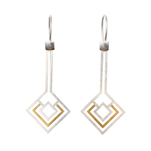 Aora Earrings , Labyrinth Silver Earrings , Maze Earrings , Maze Jewelry, Greek Maze, Minimal Jewelry ,
