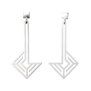 Electra Earrings , Labyrinth Silver Earrings , Maze Earrings , Maze Jewelry, Greek Maze, Minimal Jewelry ,