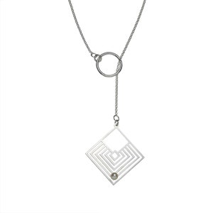 Philia Necklace , Labyrinth Silver Necklace , Maze Necklace , Maze Jewelry, Greek Maze, Minimal Jewelry