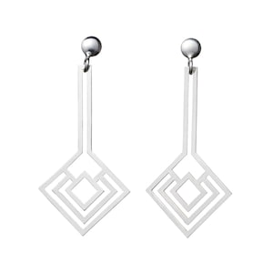 Aora Earrings , Labyrinth Silver Earrings , Maze Earrings , Maze Jewelry, Greek Maze, Minimal Jewelry ,