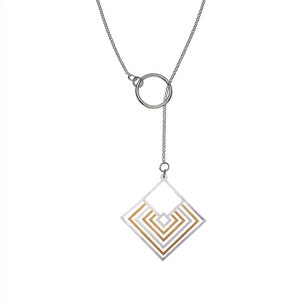 Collana Aora, collana d&#39;argento labirinto, collana labirinto, gioielli labirinto, labirinto greco, gioielli minimali