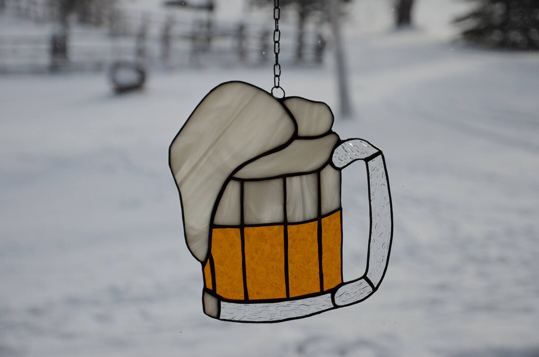 Stained Glass Beer Mug Sun Catcher Etsy