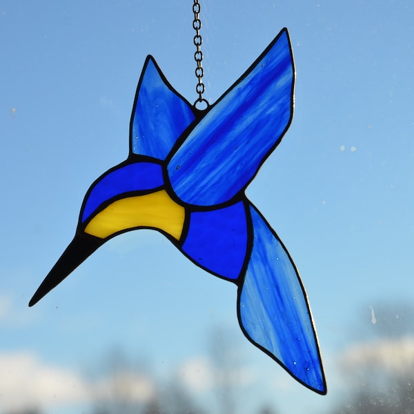 Stained Glass Hummingbird Sun Catcher