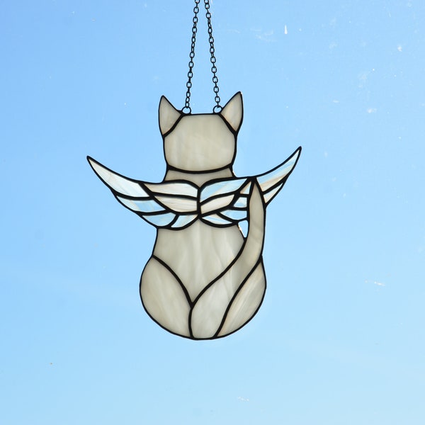 Stained Glass Angel Cat Sun Catcher