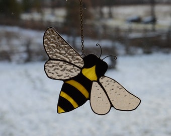 Stained Glass Bee Sun Catcher