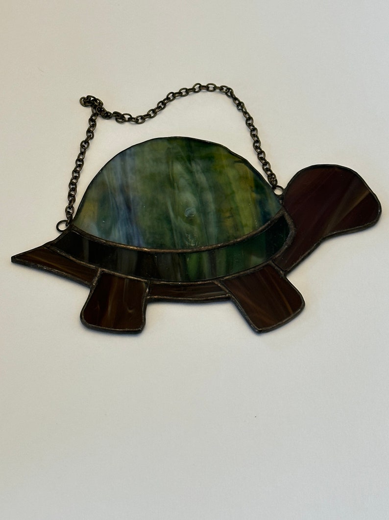 Stained Glass Turtle Suncatcher Etsy