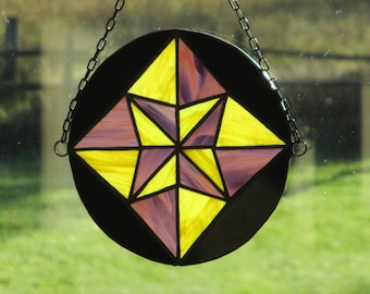 Geometric Stained Glass Sun Catcher