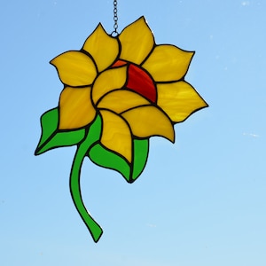 Stained Glass Sunflower Sun Catcher