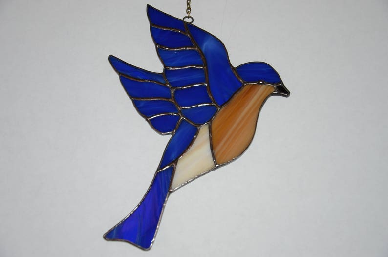 Stained Glass Blue Bird Sun Catcher
