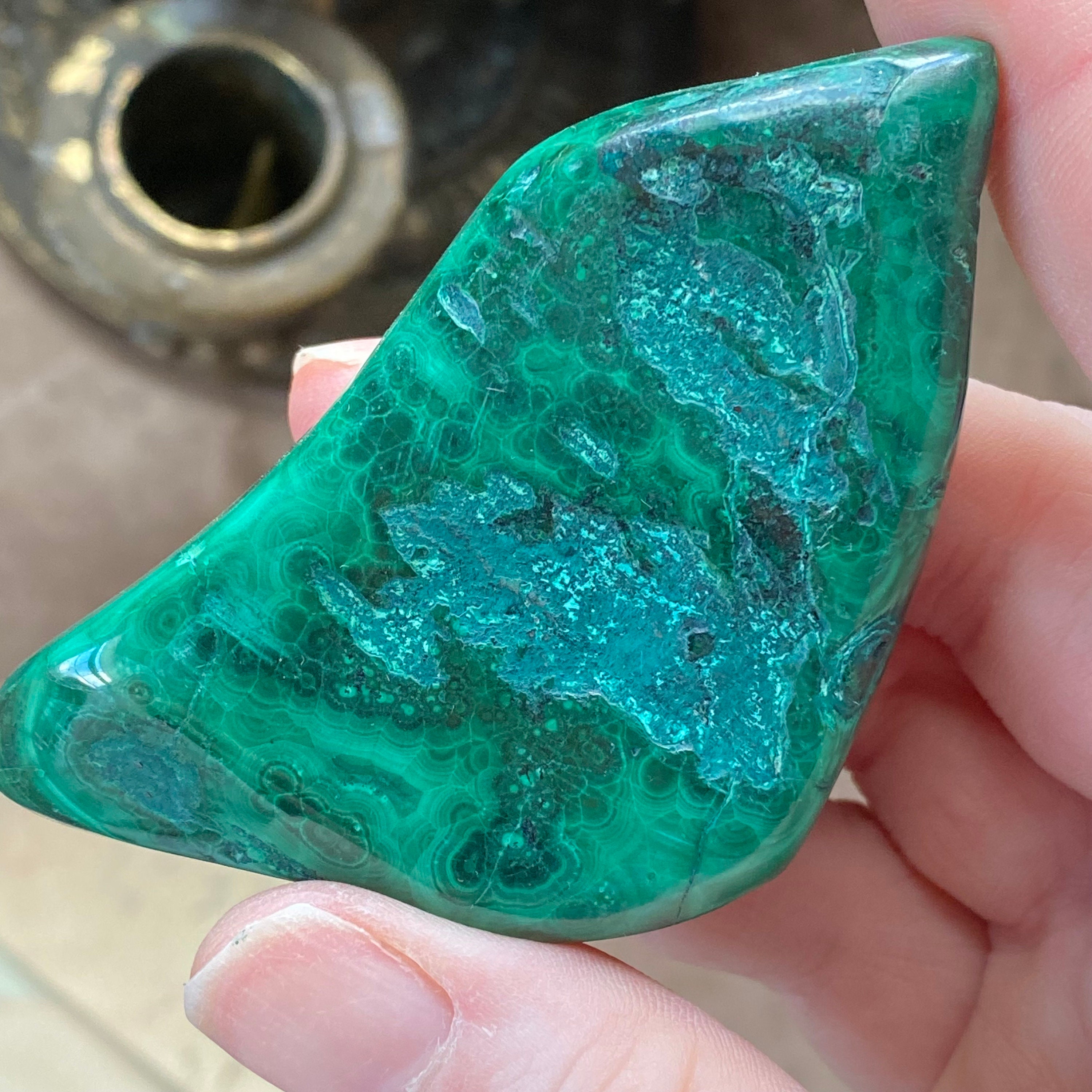 MALACHITE FREEFORM Hand polished Congo Africa 80 Grams