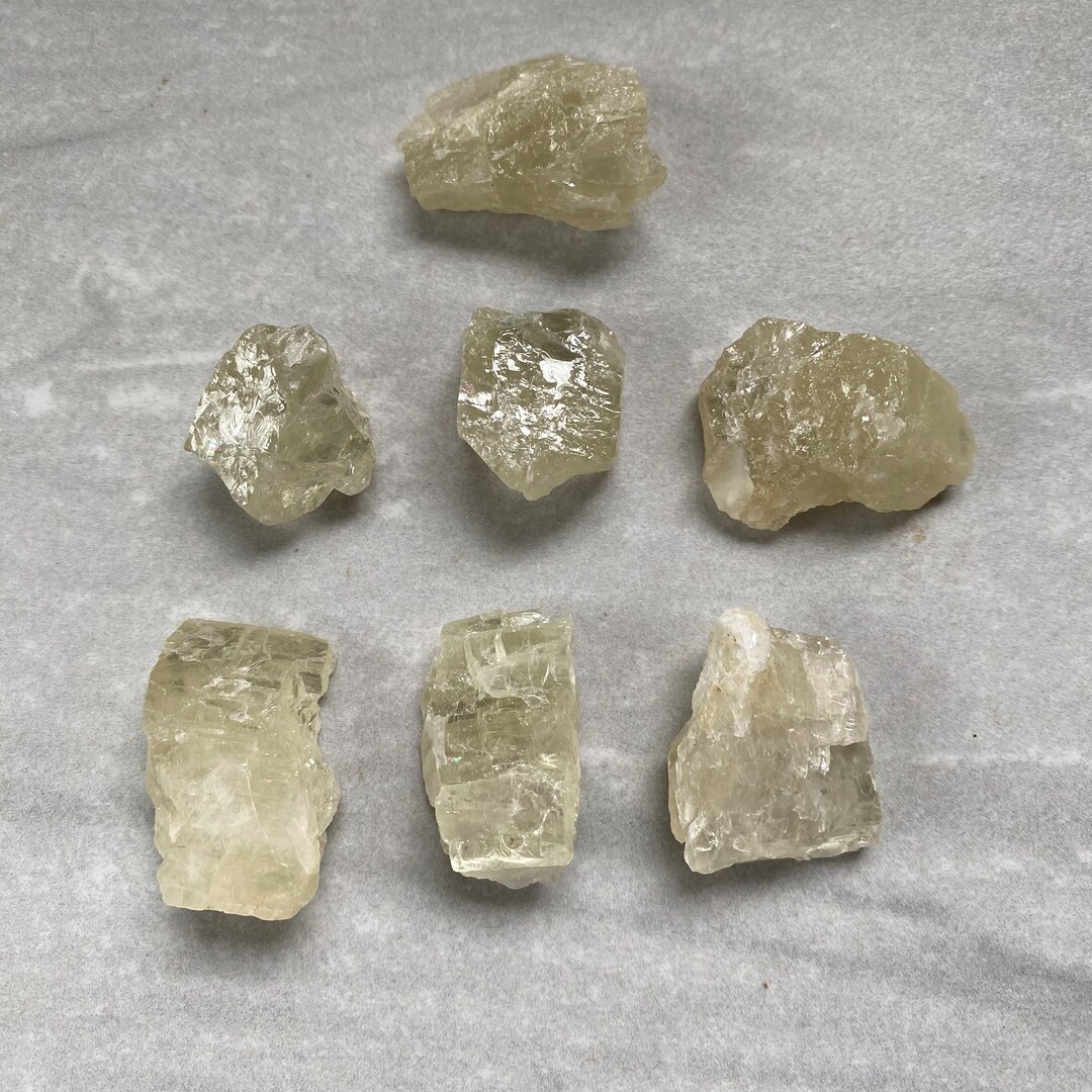 7 Set HIDDENITE ROUGH Green Kunzite - Etsy