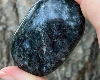 Alamandine Garnet In Biotite  Polished Palm Stone  | Pakistan 71 grams