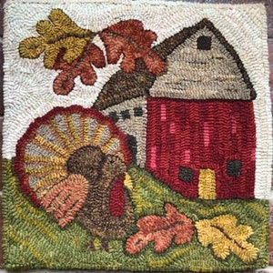 Turkey Hook Rug TURKEY HILL FARM (village Tile Series) - Traditional Rug Hooking ...