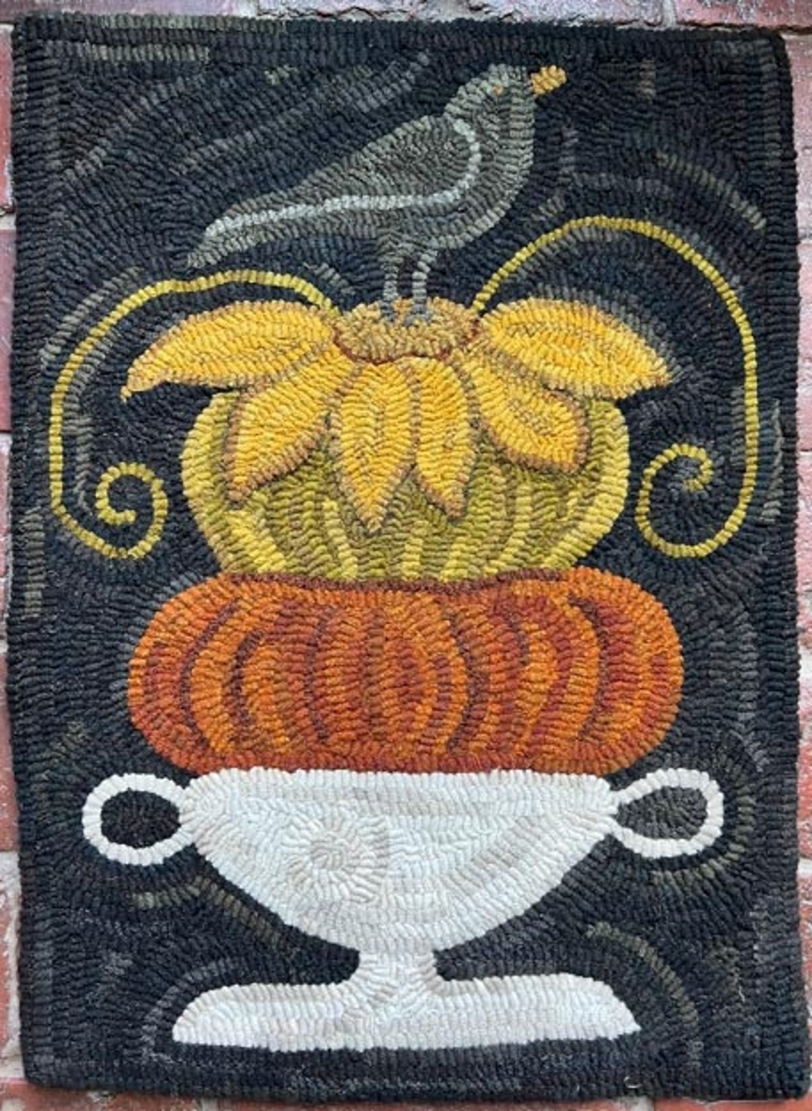 Fall Rug Hooking Patterns AUTUMN URN - Traditional Rug Hooking Pattern Designed by Therese Shick ...