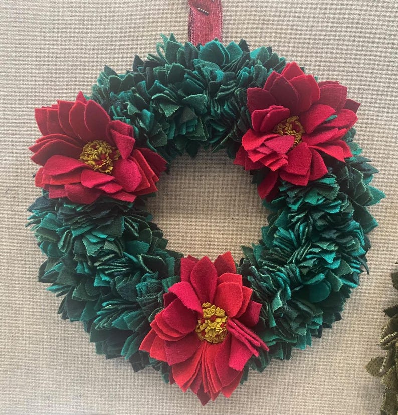 12" Proddy FLOWER WREATH KIT - 3-Dimentional - Designed by The Wool'n Gardener image 6