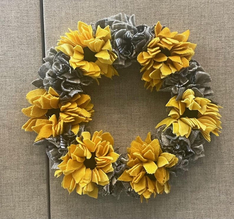 12" Proddy FLOWER WREATH KIT - 3-Dimentional - Designed by The Wool'n Gardener image 4