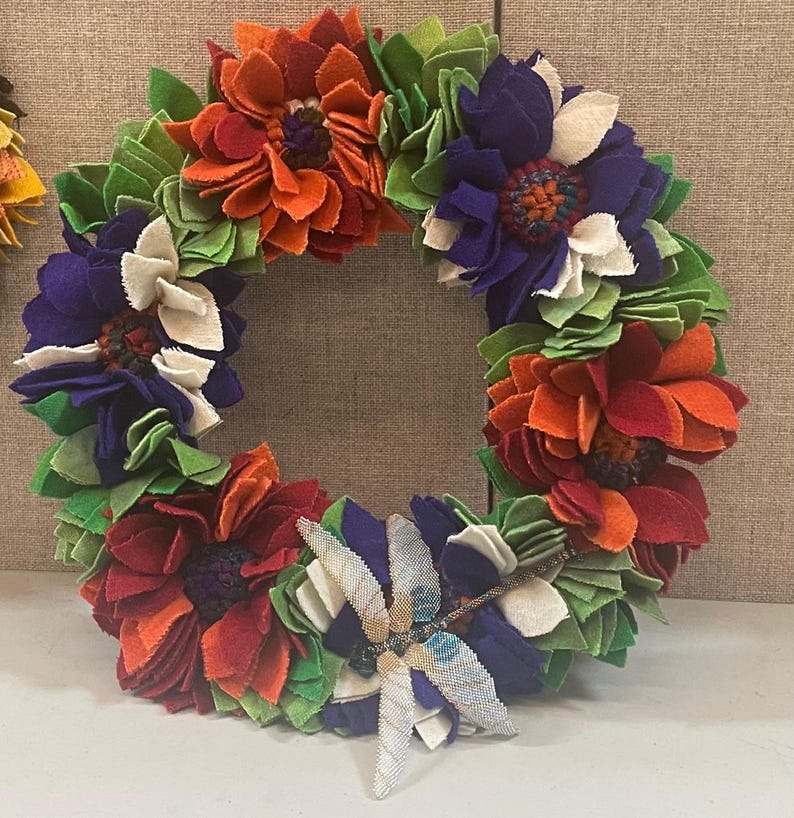 12" Proddy FLOWER WREATH KIT - 3-Dimentional - Designed by The Wool'n Gardener image 3