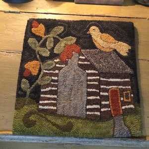 LITTLE PRAIRIE HOUSE (Village Tile Series) - Traditional Rug Hooking Pattern Designed by Therese Shick