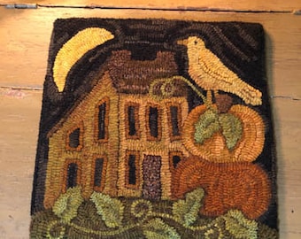 PUMPKIN HOLLOW FARM (Village Tile Series) - Traditional Rug Hooking Pattern Designed by Therese Shick