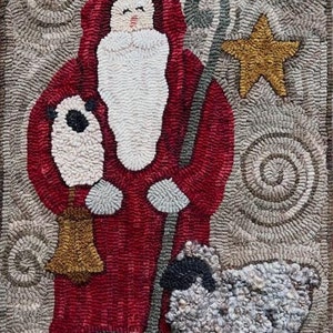 Flying Santa Rug Pattern SHEPHERD SANTA - Rug Hooking Pattern Designed by Therese Shick - Etsy