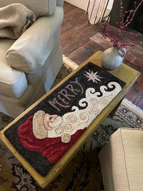 MERRY SANTA- Rug Hooking Pattern Designed by Therese Shick - - Etsy