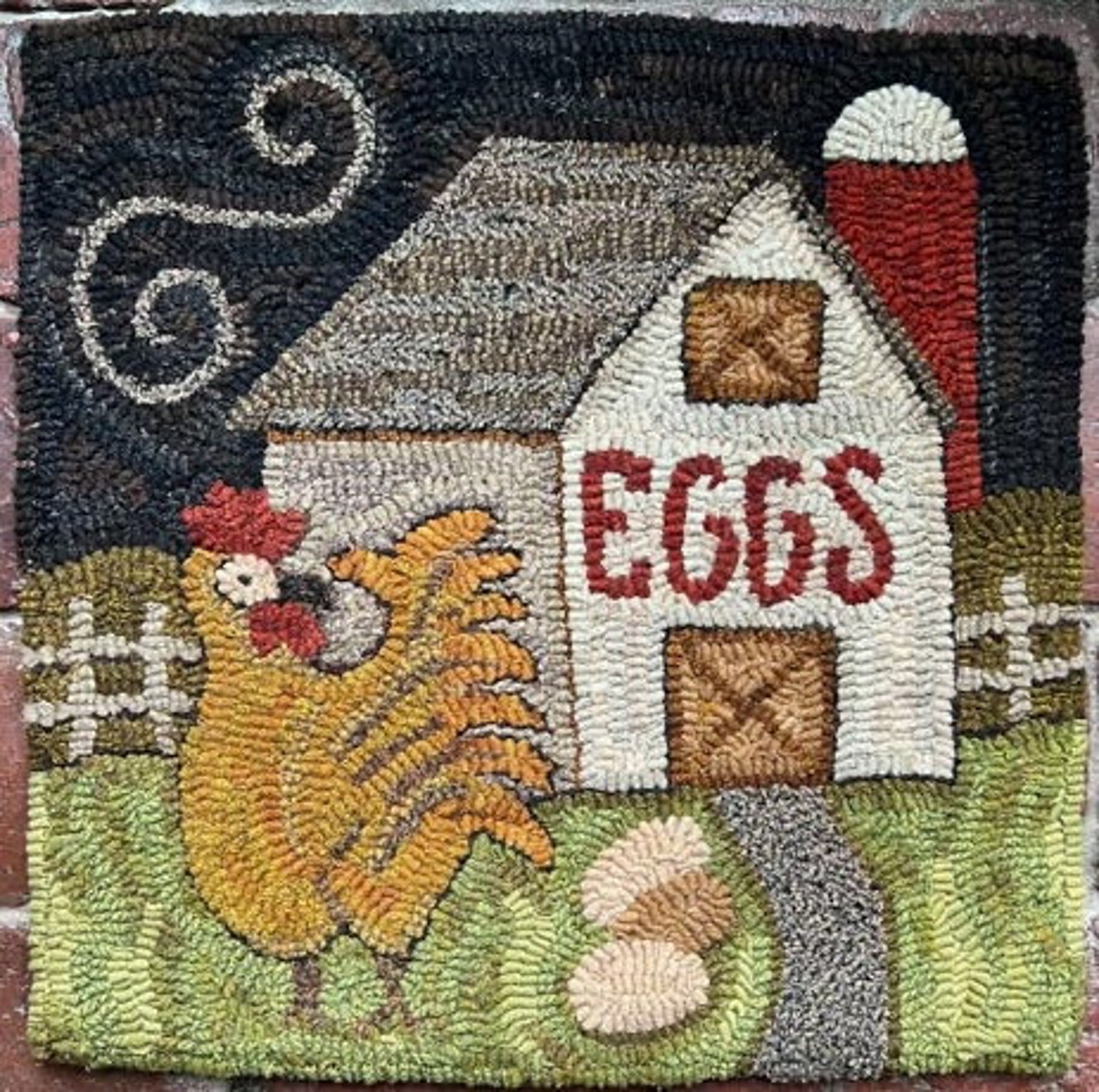 FREE RANGE FARM (village Tile Series) - Traditional Rug Hooking Pattern ...