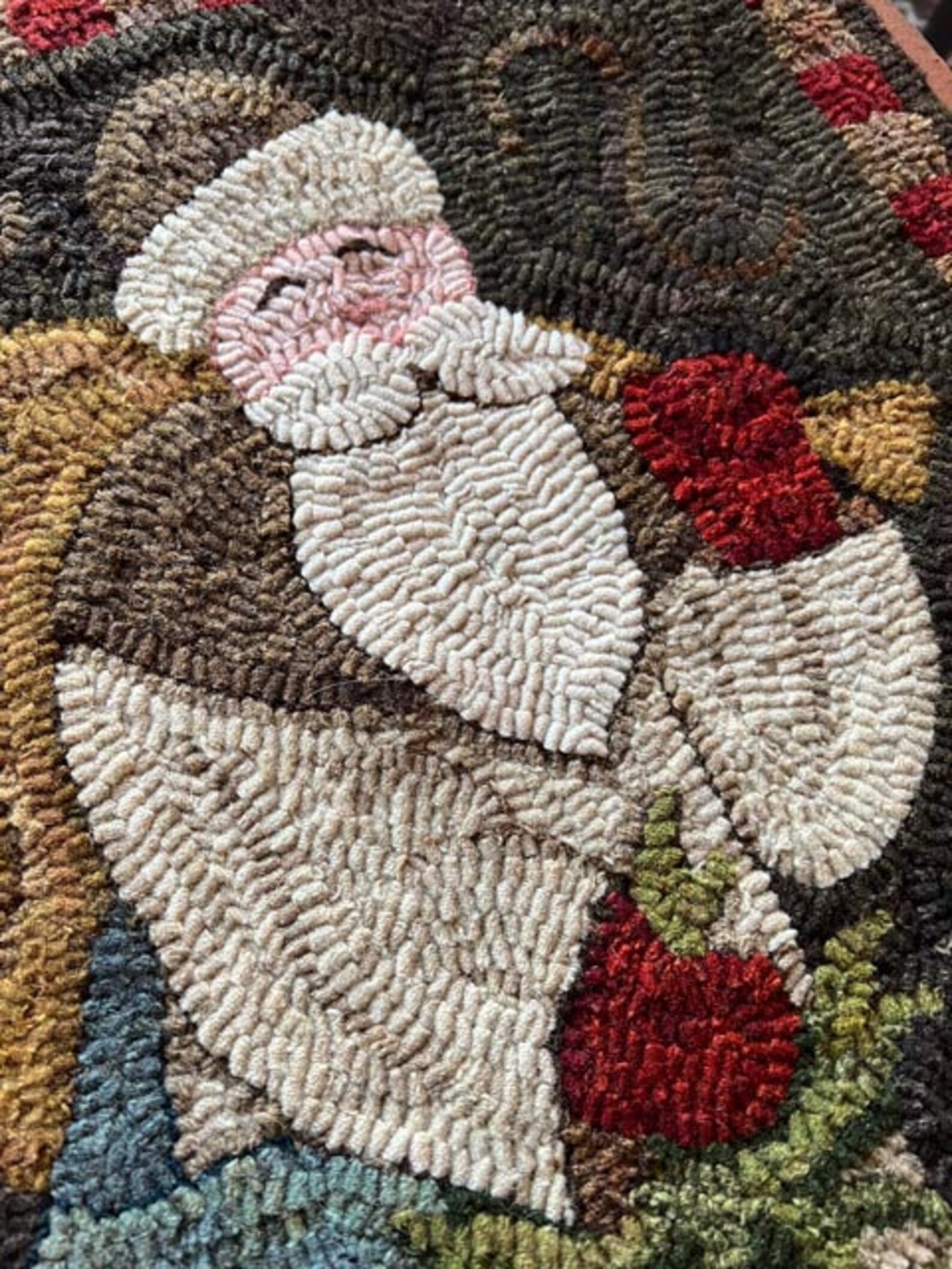 Flying Santa Rug Pattern WOODLAND SANTA - Rug Hooking Pattern Designed by Therese Shick - Etsy