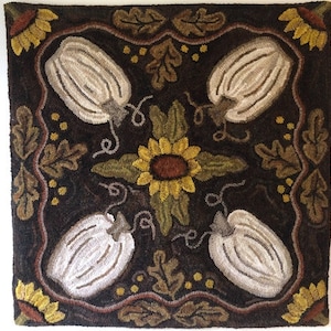 FOUR PATCH PUMPKINS - Rug Hooking Pattern Designed by Therese Shick