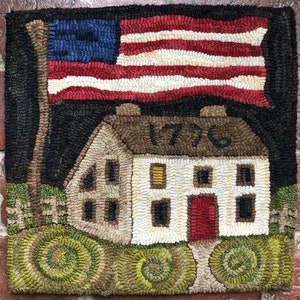 1776 HOUSE (Village Tile Series) - Traditional Rug Hooking Pattern Designed by Therese Shick