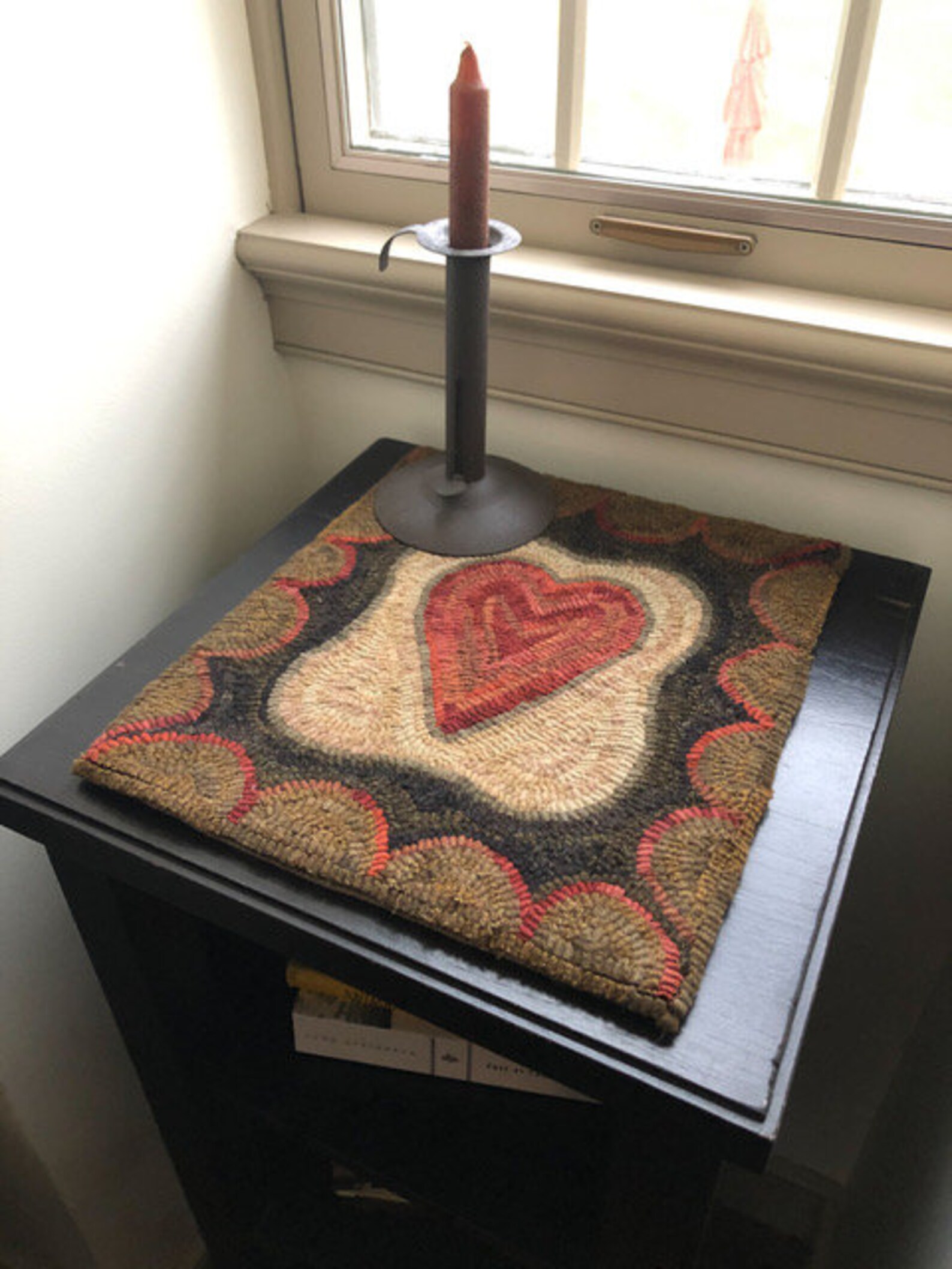 Heart Hook Rug Patterns ONE HEART - Rug Hooking Pattern Designed by Therese Shick - Etsy