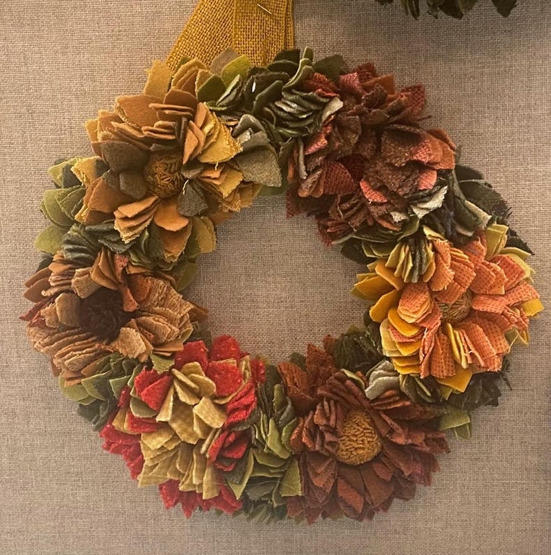 12" Proddy FLOWER WREATH KIT - 3-Dimentional - Designed by The Wool'n Gardener image 5