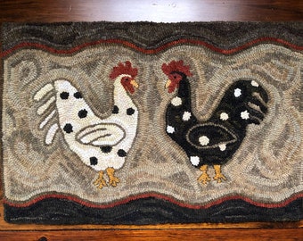POLKA DOT HENS - Rug Hooking Pattern Designed by Therese Shick