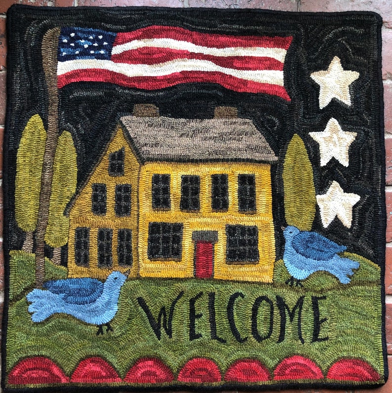LIBERTY WELCOME Rug Hooking Pattern Designed by Therese Shick - NEW ...