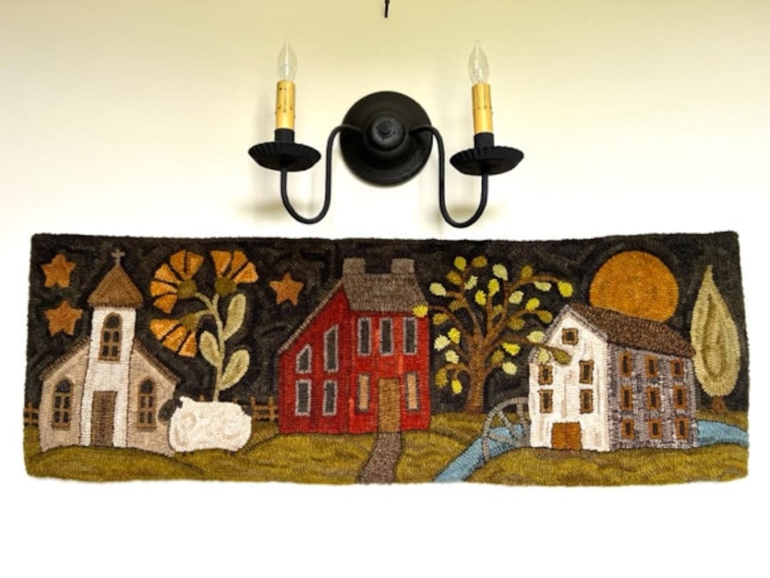 WILLOW TREE WAY Traditional Rug Hooking Pattern Designed by Therese