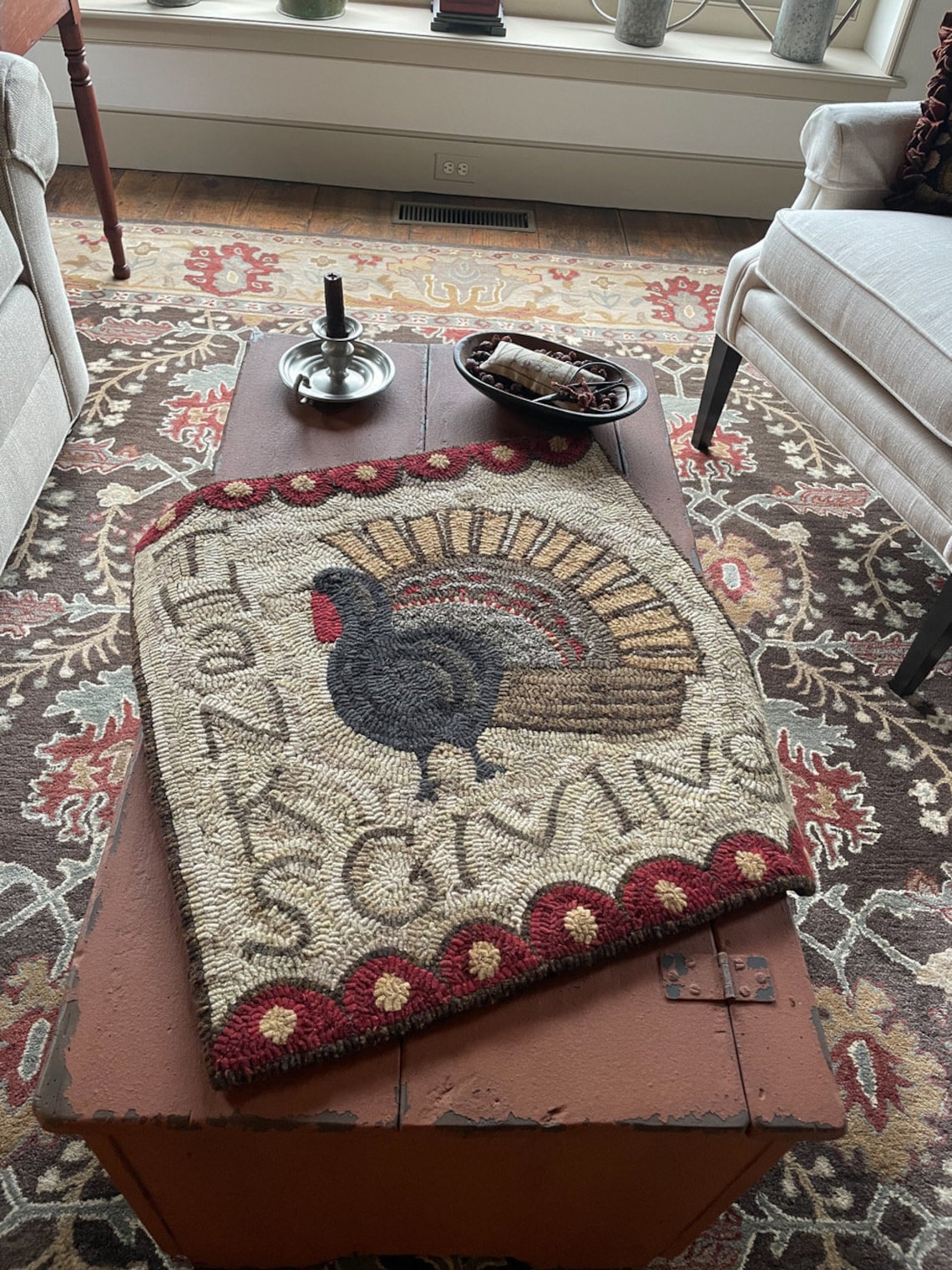 Turkey Hook Rug TURKEY DAY - Rug Hooking Pattern Designed by Therese Shick - Etsy
