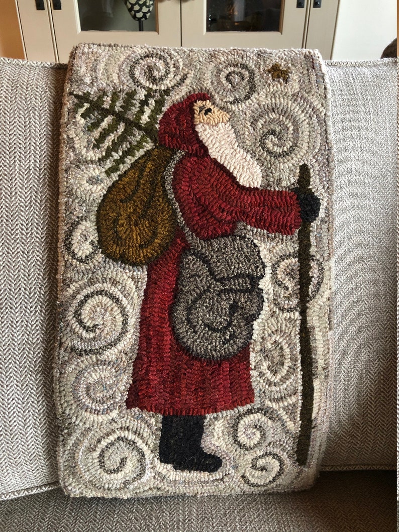 SIMPLE SANTA LARGE Rug Hooking Pattern Designed by Therese Etsy