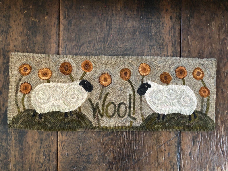 WOOL 'N SHEEP Rug Hooking Pattern Designed by Therese Etsy Canada
