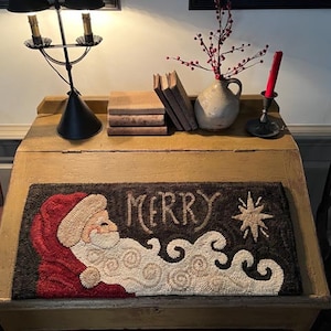 MERRY SANTA- Rug Hooking Pattern Designed by Therese Shick -