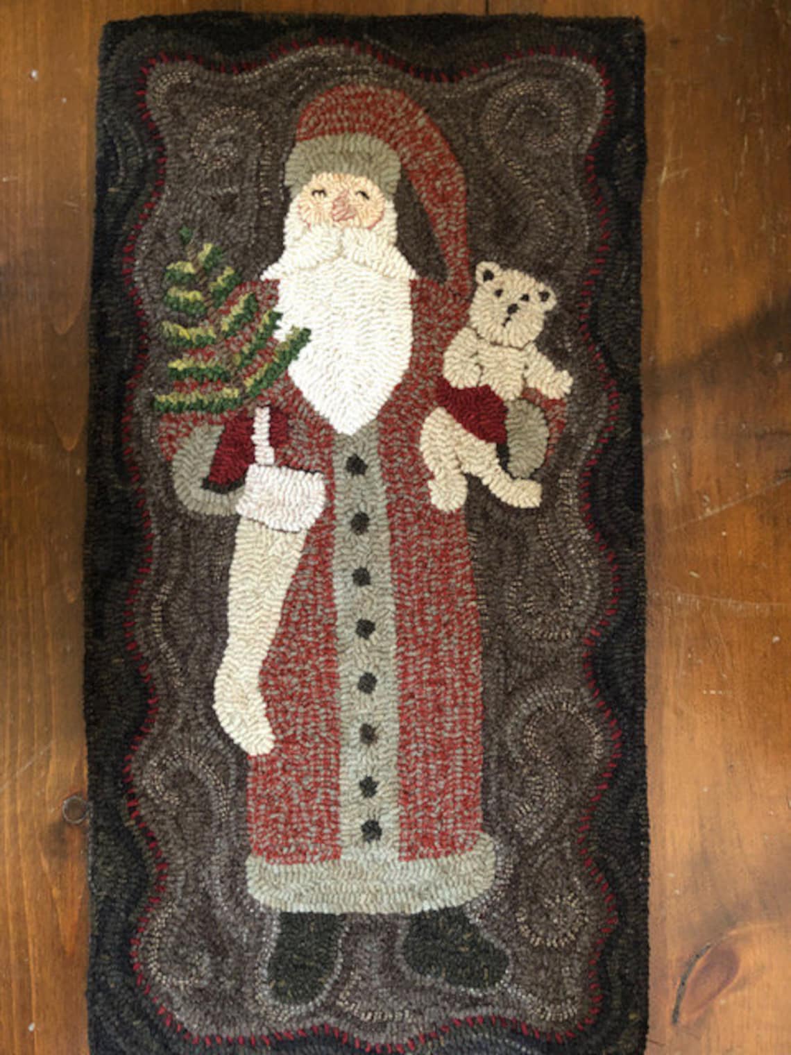 TEDDY BEAR SANTA Rug Hooking Pattern Designed by Therese Etsy