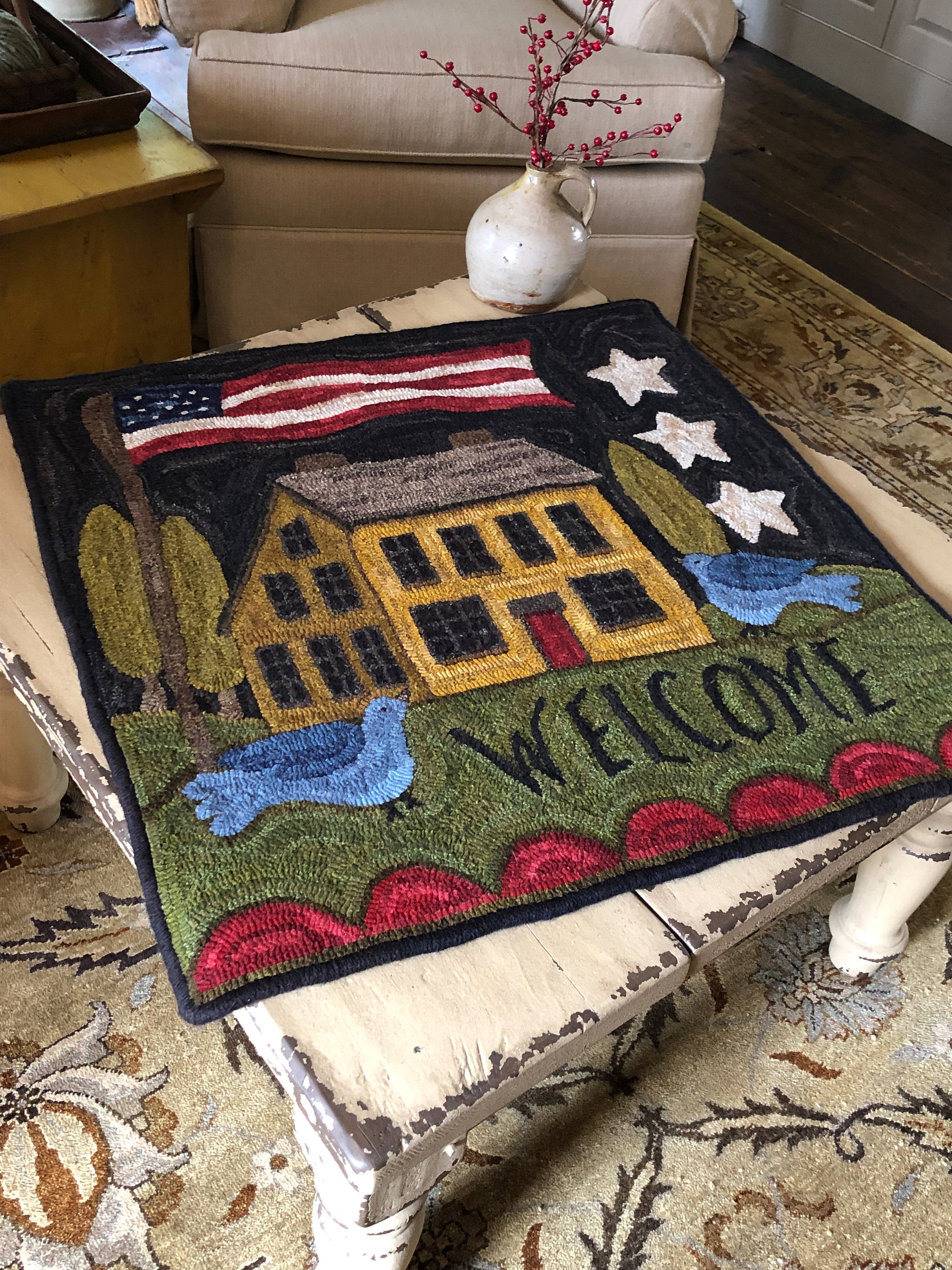 Welcome Rug Patterns LIBERTY WELCOME Rug Hooking Pattern Designed by Therese Shick - NEW ...