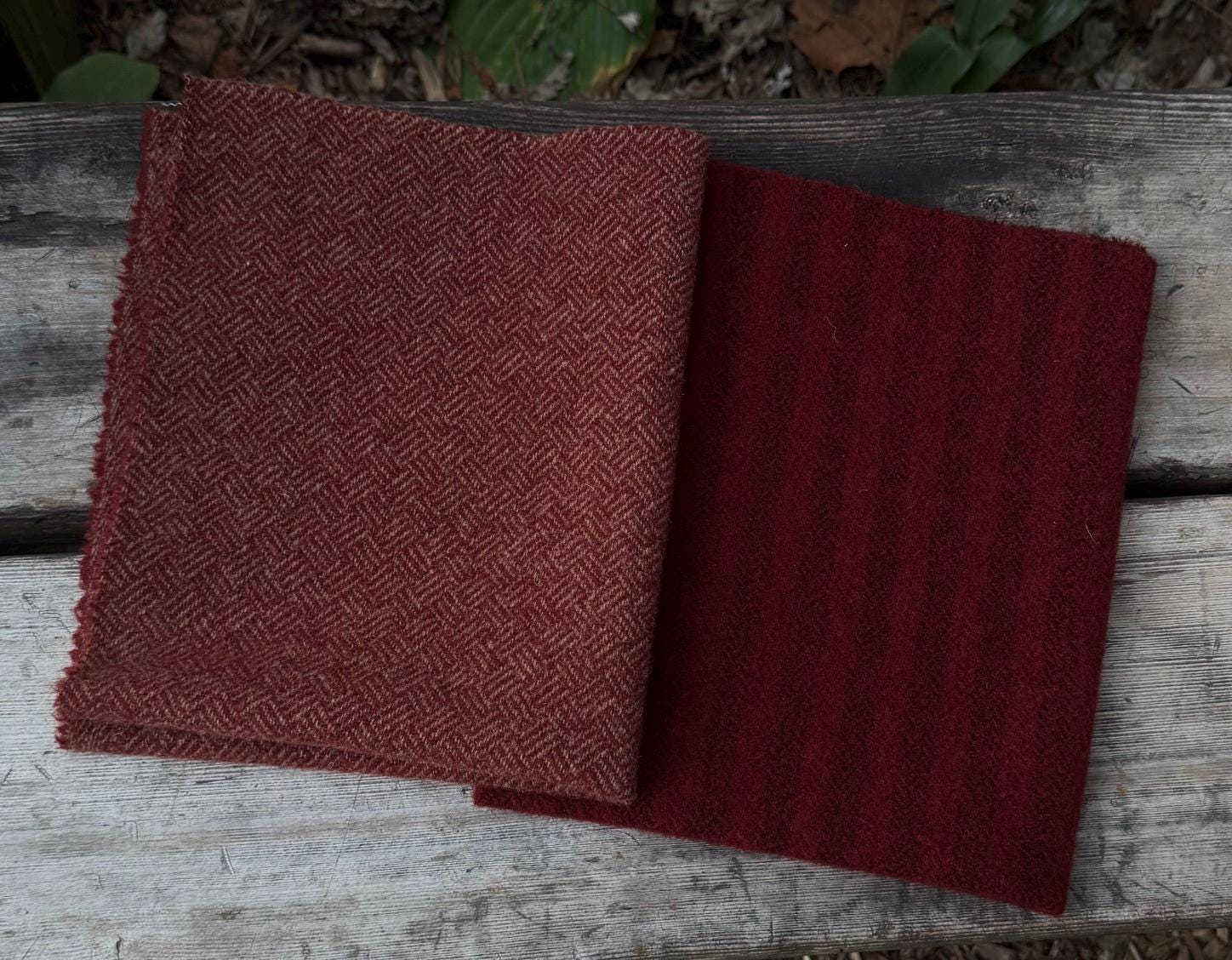 Wool Redm RED VARIETY Mill-dyed Washed Wool Stack - 1/2 Yd Premium Wool- #WS1120 ...