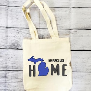 Custom Michigan Tote Bag,Michigan Tote Bag, Great Lakes Tote, I love Michigan Tote, I live in Michigan , MI grocery tote