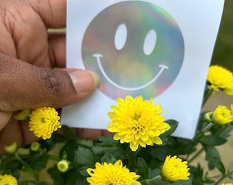 Smiley Face Holographic Car Decal