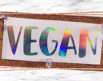 Vegan holographic Decal, Vegan Color Changing Decal, Vegan Bumper Sticker, Vegan Color Change Bumper Sticker, Plant Based Decal, Vegetarian