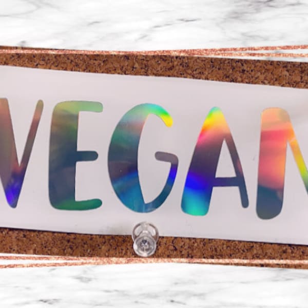 Vegan holographic Decal, Vegan Color Changing Decal, Vegan Bumper Sticker, Vegan Color Change Bumper Sticker, Plant Based Decal, Vegetarian