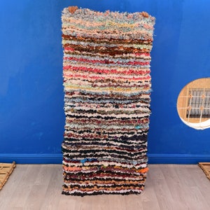 Nice Moroccan Rug 5&#39;3&quot; x 2&#39;4&quot; : Tribal Berber Rug Boucherouite Rugs Antique Rug Vintage Moroccan Berber Rug