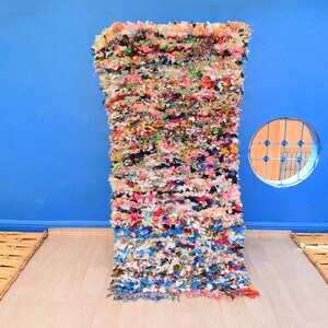 Nice Moroccan Rug 5&#39; 11&quot; x 2&#39; 9&quot;: Wool Berber Rug Boucherouite Rug Tribal Berber Rug Old Morrocan Rug Tapis Berbere Azilal Rug Berber Rug