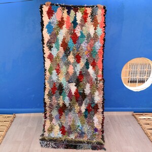 Beautiful Moroccan Rug 6&#39;2&quot; x 2&#39;8&quot; : Boucherouite Rag Rug Moroccan Shag Rug Kilim Rug Vintage Tribal Rug Azilal
