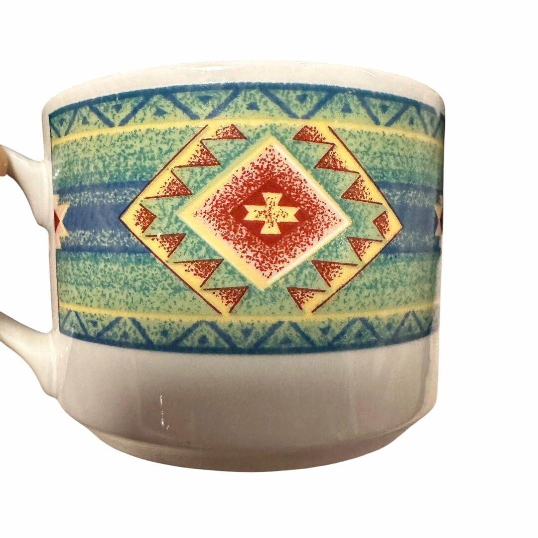 Royal Majestic Desert Sun Southwest Aztec Tea Cup 8803 Stoneware ...
